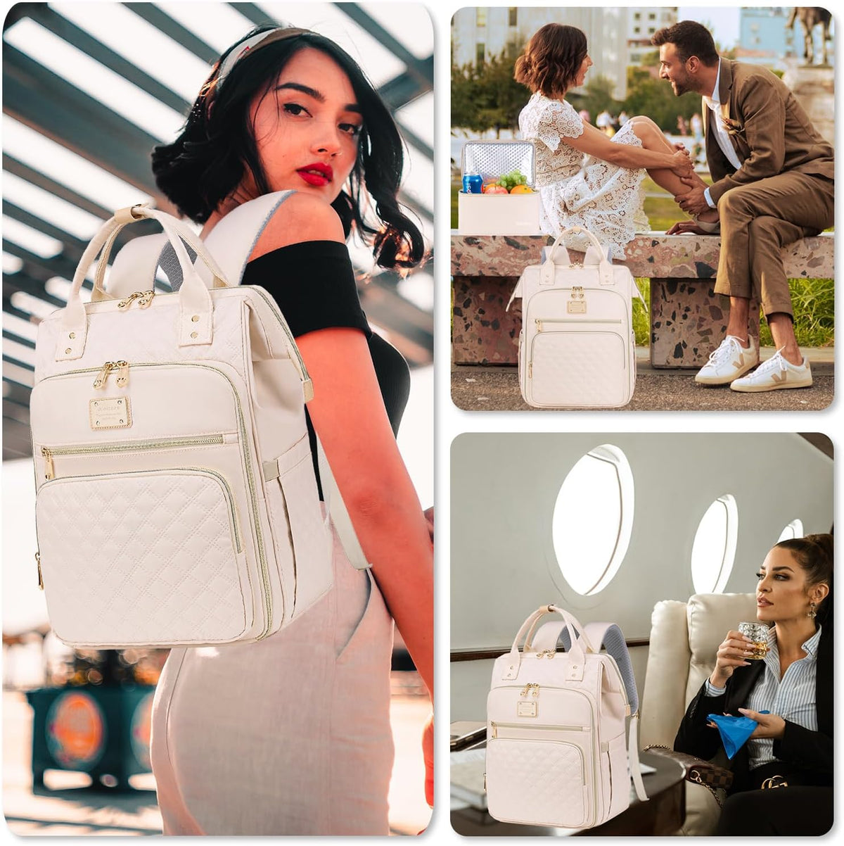 Lunch Backpack for Women,15.6 Inch Laptop Backpacks with Lunch Box