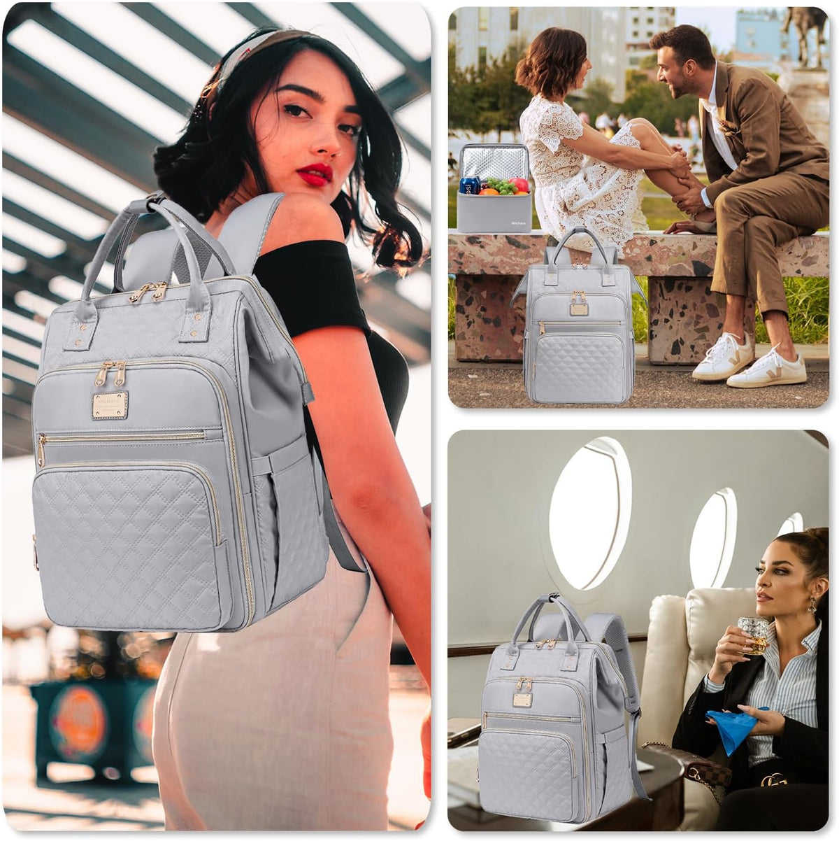 Lunch Backpack for Women,15.6 Inch Laptop Backpacks with Lunch Box