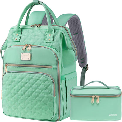 Lunch Backpack for Women,15.6 Inch Laptop Backpacks with Lunch Box