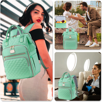 Lunch Backpack for Women,15.6 Inch Laptop Backpacks with Lunch Box