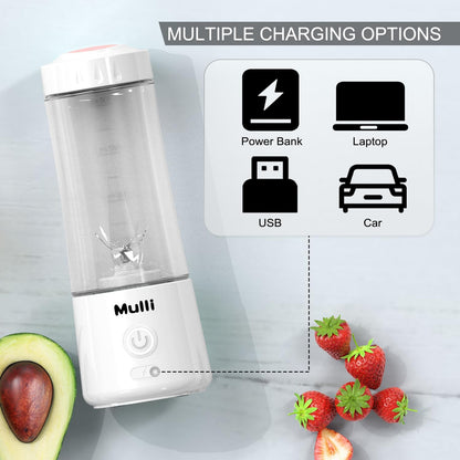 Mulli Portable Blender,14oz USB-C Rechargeable Mixer,BPA-Free