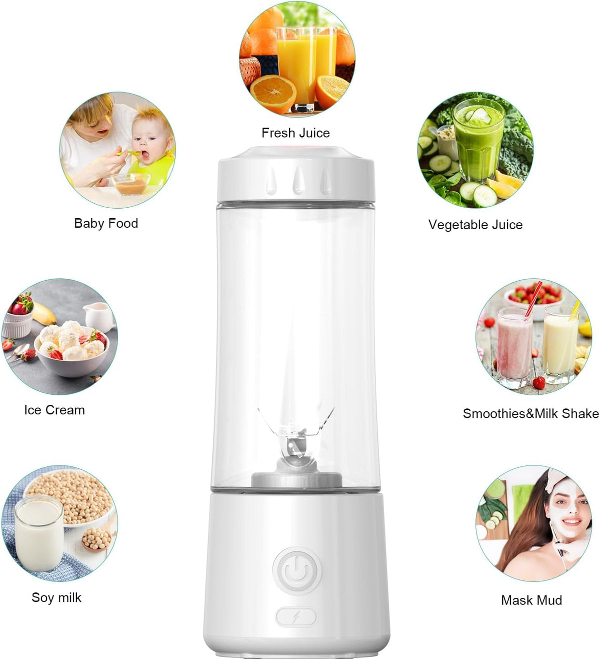 Mulli Portable Blender,14oz USB-C Rechargeable Mixer,BPA-Free