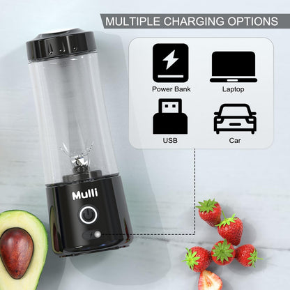 Mulli Portable Blender,14oz USB-C Rechargeable Mixer,BPA-Free