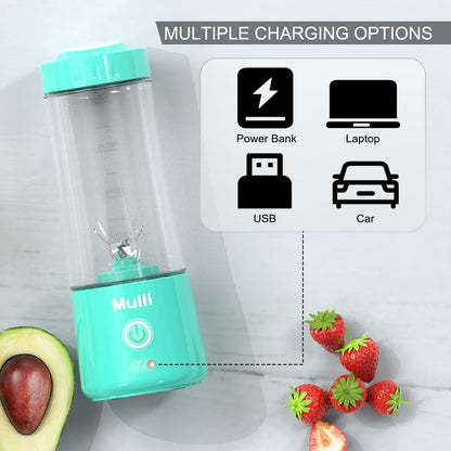 Mulli Portable Blender,14oz USB-C Rechargeable Mixer,BPA-Free