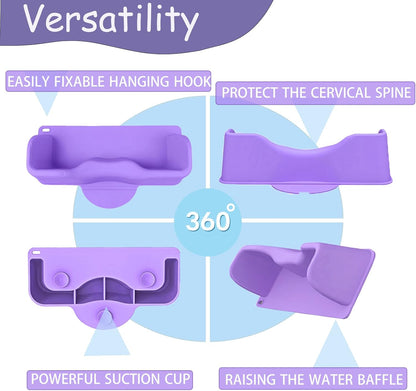 Portable Hair Washing Station,Ergonomic Neck Support,Soft Silicone(Bule)