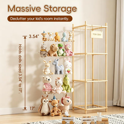 Toy Storage Organizer and Stuffed Animal Storage, Playroom Toy Organizer with 12 Toy Bins for Bricks, Toy Holder for Toddler Rooms, Playrooms, Bedrooms
