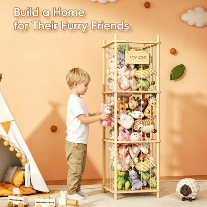 Toy Storage Organizer and Stuffed Animal Storage, Playroom Toy Organizer with 12 Toy Bins for Bricks, Toy Holder for Toddler Rooms, Playrooms, Bedrooms
