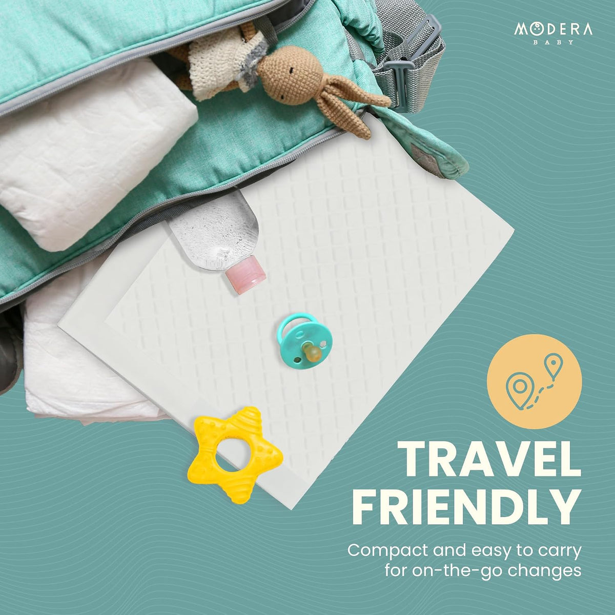 Organic Cotton Enhanced Disposable Changing Pad Liners | Large 18x24 Hypoallergenic Ultra Absorbent Waterproof Super Soft Quilted Underpads for Baby Diaper Table/Travel, Leak Proof, Mess Free 50-Pack
