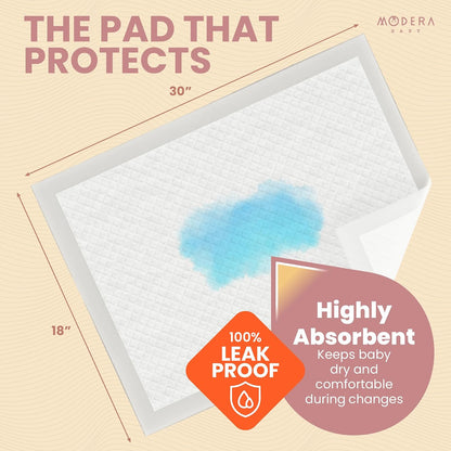Organic Cotton Enhanced Disposable Changing Pad Liners | Large 18x24 Hypoallergenic Ultra Absorbent Waterproof Super Soft Quilted Underpads for Baby Diaper Table/Travel, Leak Proof, Mess Free 50-Pack