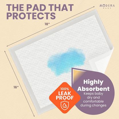Organic Cotton Enhanced Disposable Changing Pad Liners | Large 18x24 Hypoallergenic Ultra Absorbent Waterproof Super Soft Quilted Underpads for Baby Diaper Table/Travel, Leak Proof, Mess Free 50-Pack