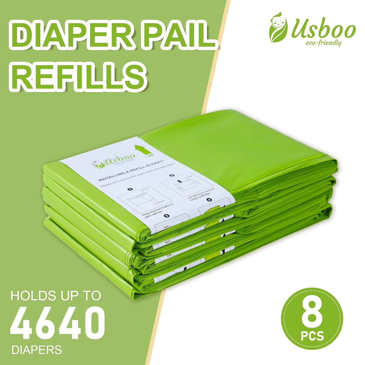 Cherry Blossom Scented Diaper Trash Bags for Dekor Plus, 4 Pack