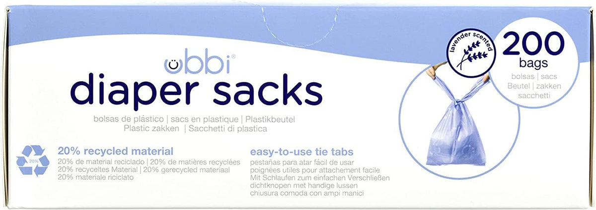 Disposable Diaper Sacks, Lavender Scented, 200 Count & On-the-Go Refill Bags, Lavender Scented, Value Pack of 36, Baby On The Go Diapering Essentials