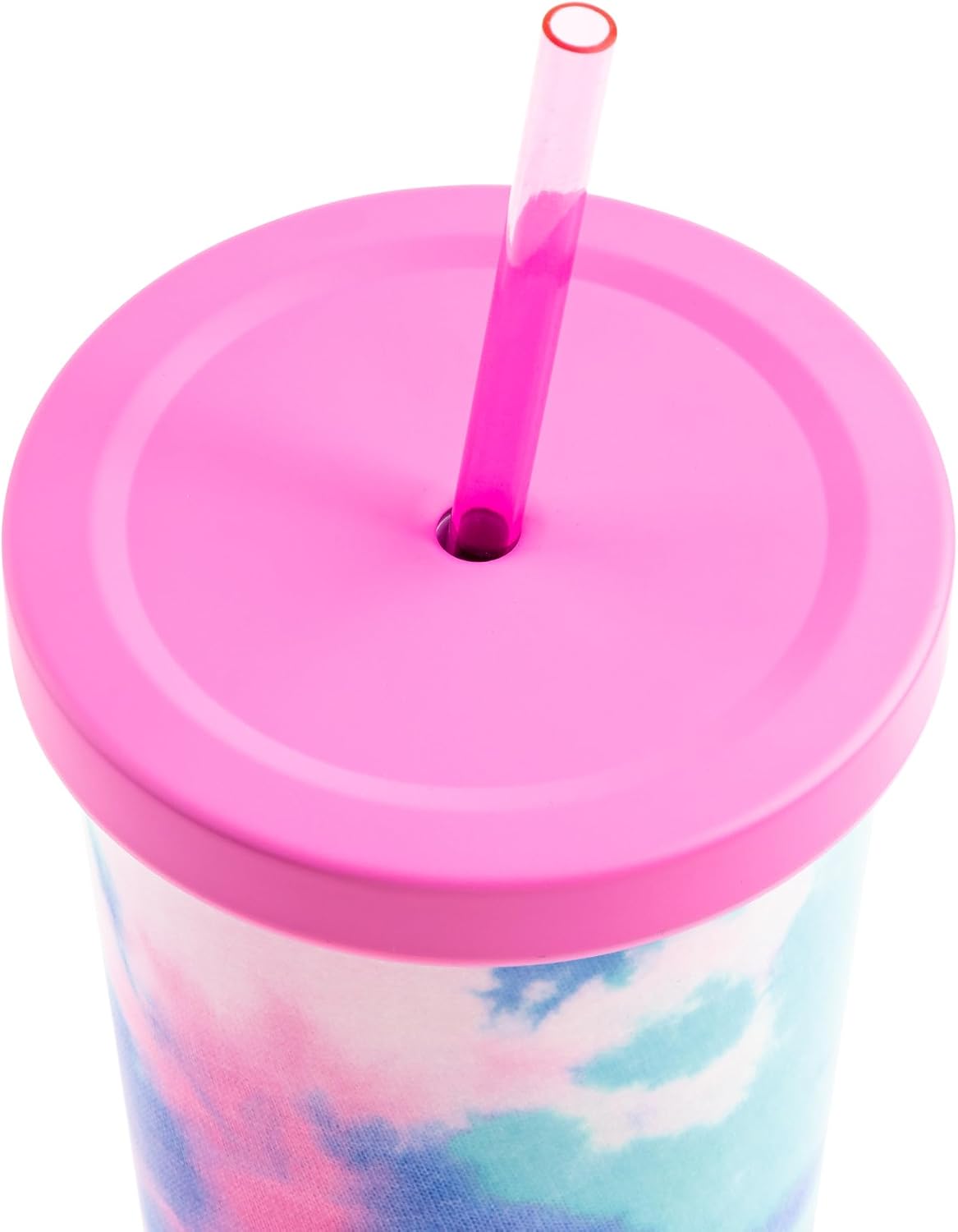 Chilly Double-wall Vacuum Insulated Stainless Steel Tumbler with Splash-proof Lid and Reusable Tritan Straw - 24 Oz - Bright Swirl