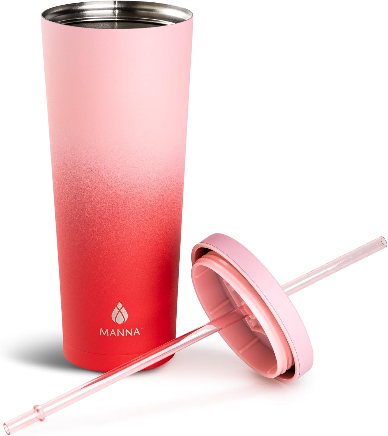 Chilly Double-wall Vacuum Insulated Stainless Steel Tumbler with Splash-proof Lid and Reusable Tritan Straw - 24 Oz - Bright Swirl