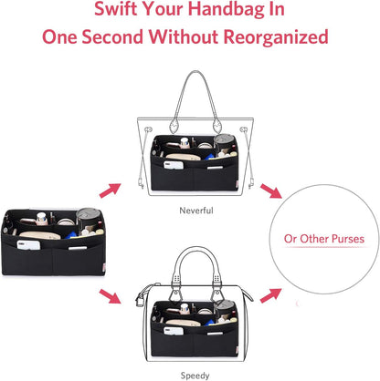Felt Purse Organizer, Multi Pocket Bag in Bag Organizer For Tote & Handbag Shaper, Speedy 30, Speedy 35 and Speedy 40