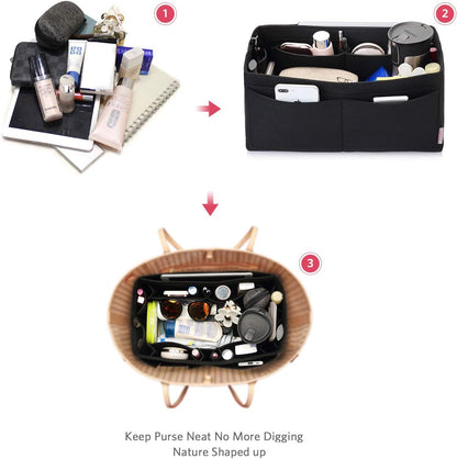Felt Purse Organizer, Multi Pocket Bag in Bag Organizer For Tote & Handbag Shaper, Speedy 30, Speedy 35 and Speedy 40