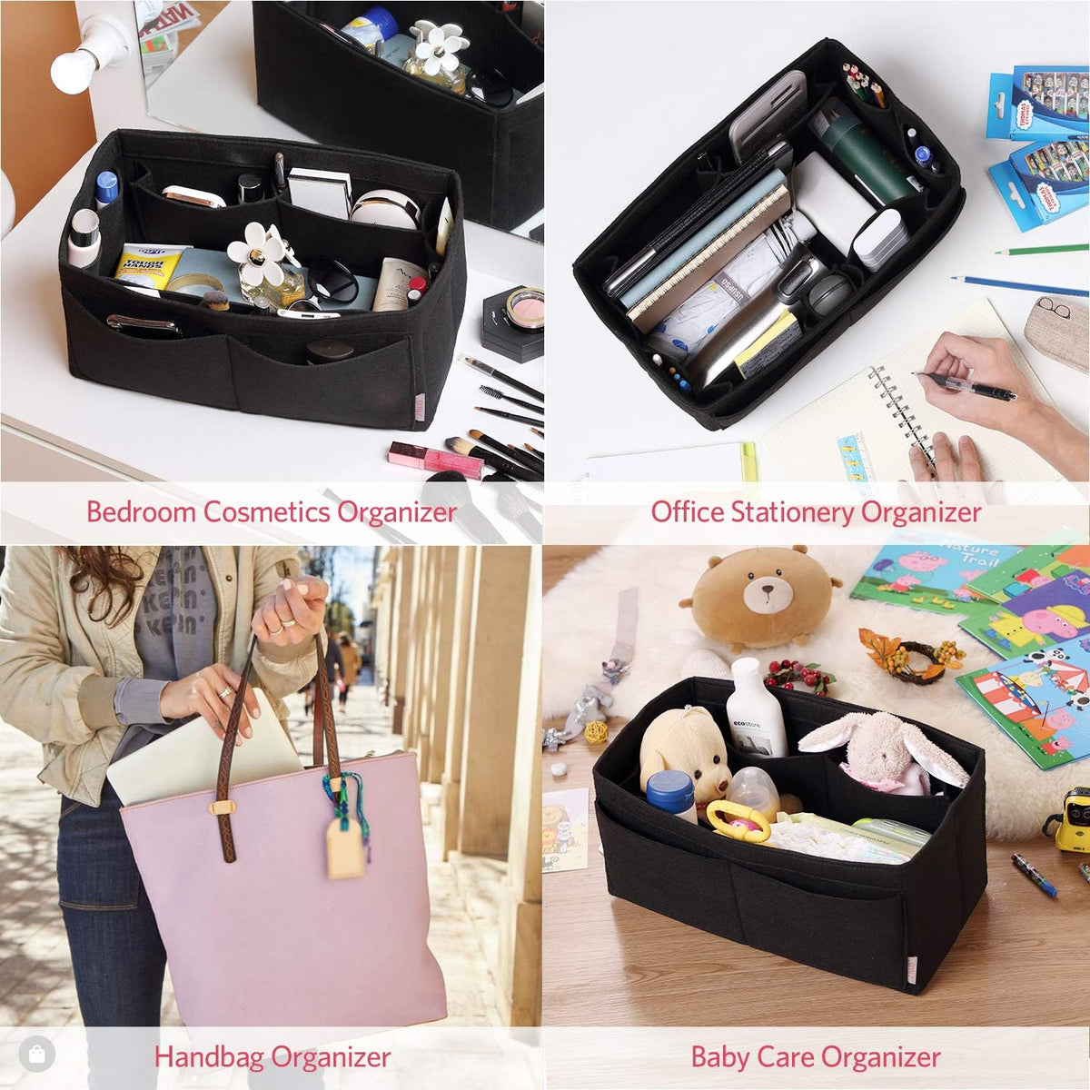 Felt Purse Organizer, Multi Pocket Bag in Bag Organizer For Tote & Handbag Shaper, Speedy 30, Speedy 35 and Speedy 40