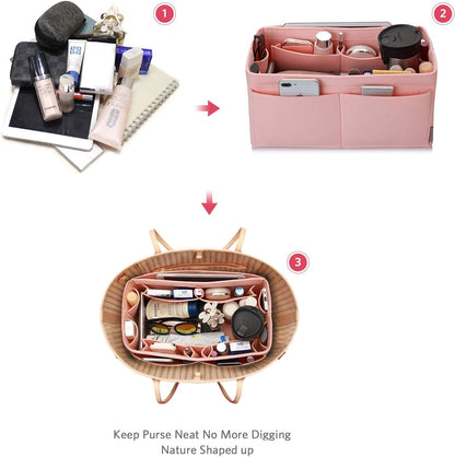 Felt Purse Organizer, Multi Pocket Bag in Bag Organizer For Tote & Handbag Shaper, Speedy 30, Speedy 35 and Speedy 40