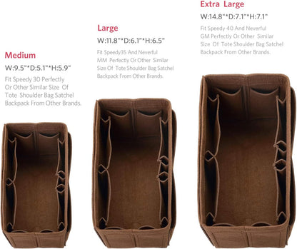 Felt Purse Organizer, Multi Pocket Bag in Bag Organizer For Tote & Handbag Shaper, Speedy 30, Speedy 35 and Speedy 40