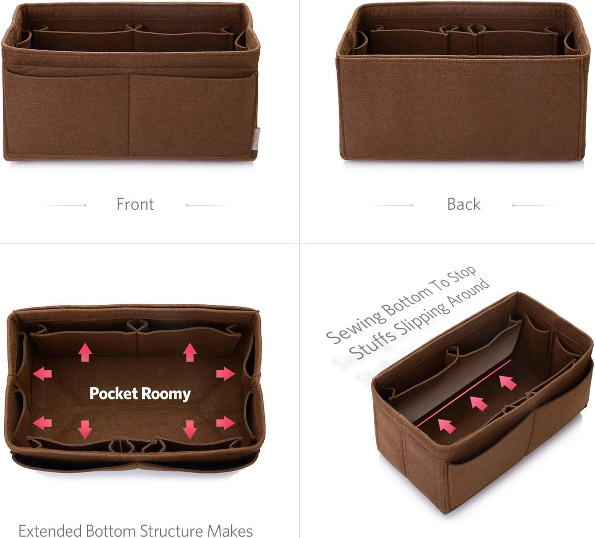 Felt Purse Organizer, Multi Pocket Bag in Bag Organizer For Tote & Handbag Shaper, Speedy 30, Speedy 35 and Speedy 40