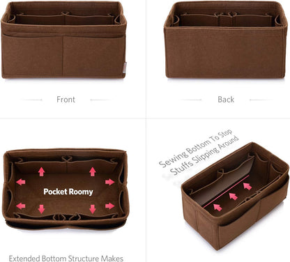 Felt Purse Organizer, Multi Pocket Bag in Bag Organizer For Tote & Handbag Shaper, Speedy 30, Speedy 35 and Speedy 40