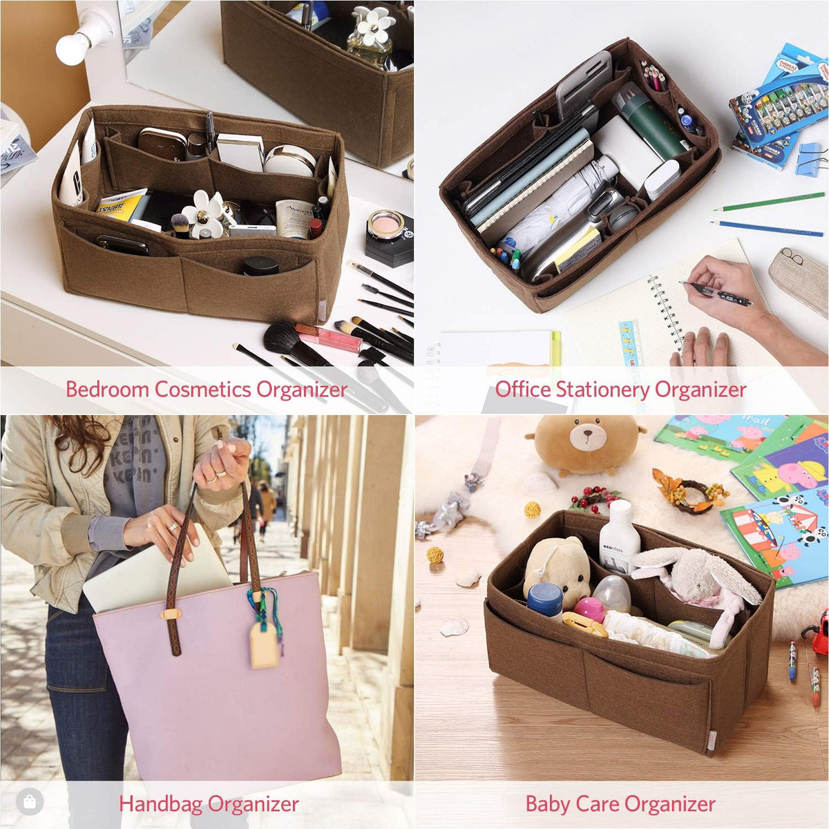 Felt Purse Organizer, Multi Pocket Bag in Bag Organizer For Tote & Handbag Shaper, Speedy 30, Speedy 35 and Speedy 40