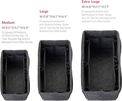 Felt Purse Organizer, Multi Pocket Bag in Bag Organizer For Tote & Handbag Shaper, Speedy 30, Speedy 35 and Speedy 40