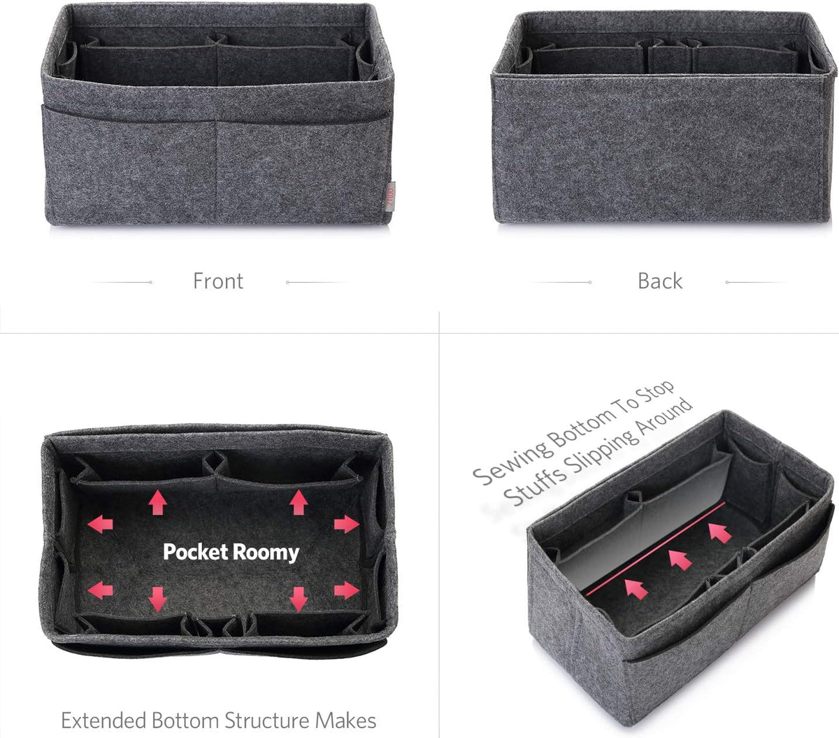 Felt Purse Organizer, Multi Pocket Bag in Bag Organizer For Tote & Handbag Shaper, Speedy 30, Speedy 35 and Speedy 40
