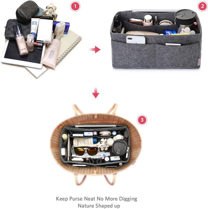 Felt Purse Organizer, Multi Pocket Bag in Bag Organizer For Tote & Handbag Shaper, Speedy 30, Speedy 35 and Speedy 40