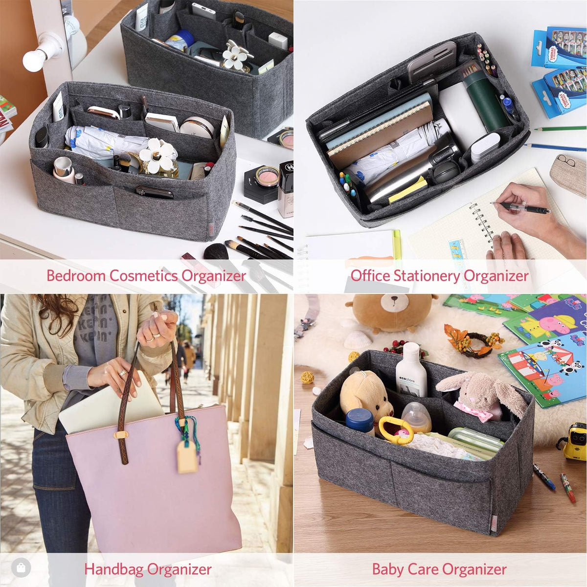 Felt Purse Organizer, Multi Pocket Bag in Bag Organizer For Tote & Handbag Shaper, Speedy 30, Speedy 35 and Speedy 40
