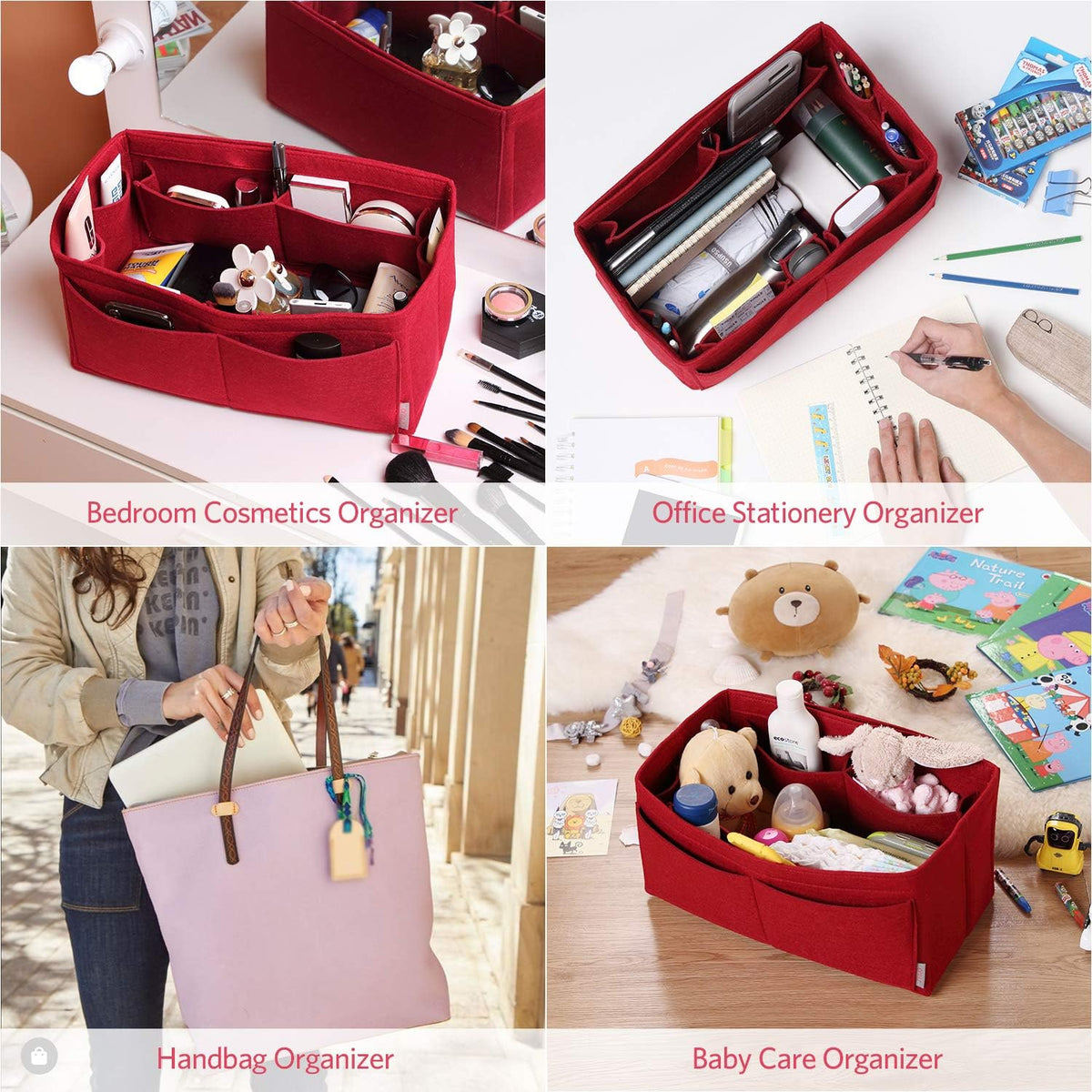 Felt Purse Organizer, Multi Pocket Bag in Bag Organizer For Tote & Handbag Shaper, Speedy 30, Speedy 35 and Speedy 40