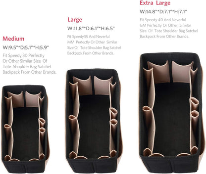 Felt Purse Organizer, Multi Pocket Bag in Bag Organizer For Tote & Handbag Shaper, Speedy 30, Speedy 35 and Speedy 40