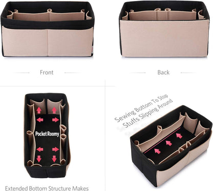 Felt Purse Organizer, Multi Pocket Bag in Bag Organizer For Tote & Handbag Shaper, Speedy 30, Speedy 35 and Speedy 40