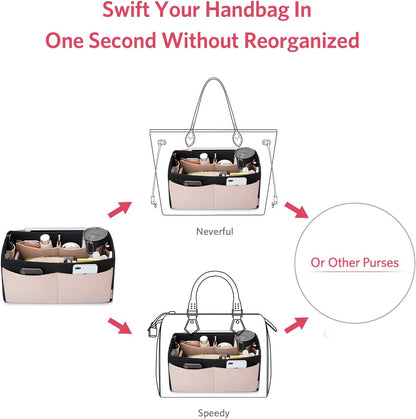 Felt Purse Organizer, Multi Pocket Bag in Bag Organizer For Tote & Handbag Shaper, Speedy 30, Speedy 35 and Speedy 40