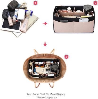 Felt Purse Organizer, Multi Pocket Bag in Bag Organizer For Tote & Handbag Shaper, Speedy 30, Speedy 35 and Speedy 40