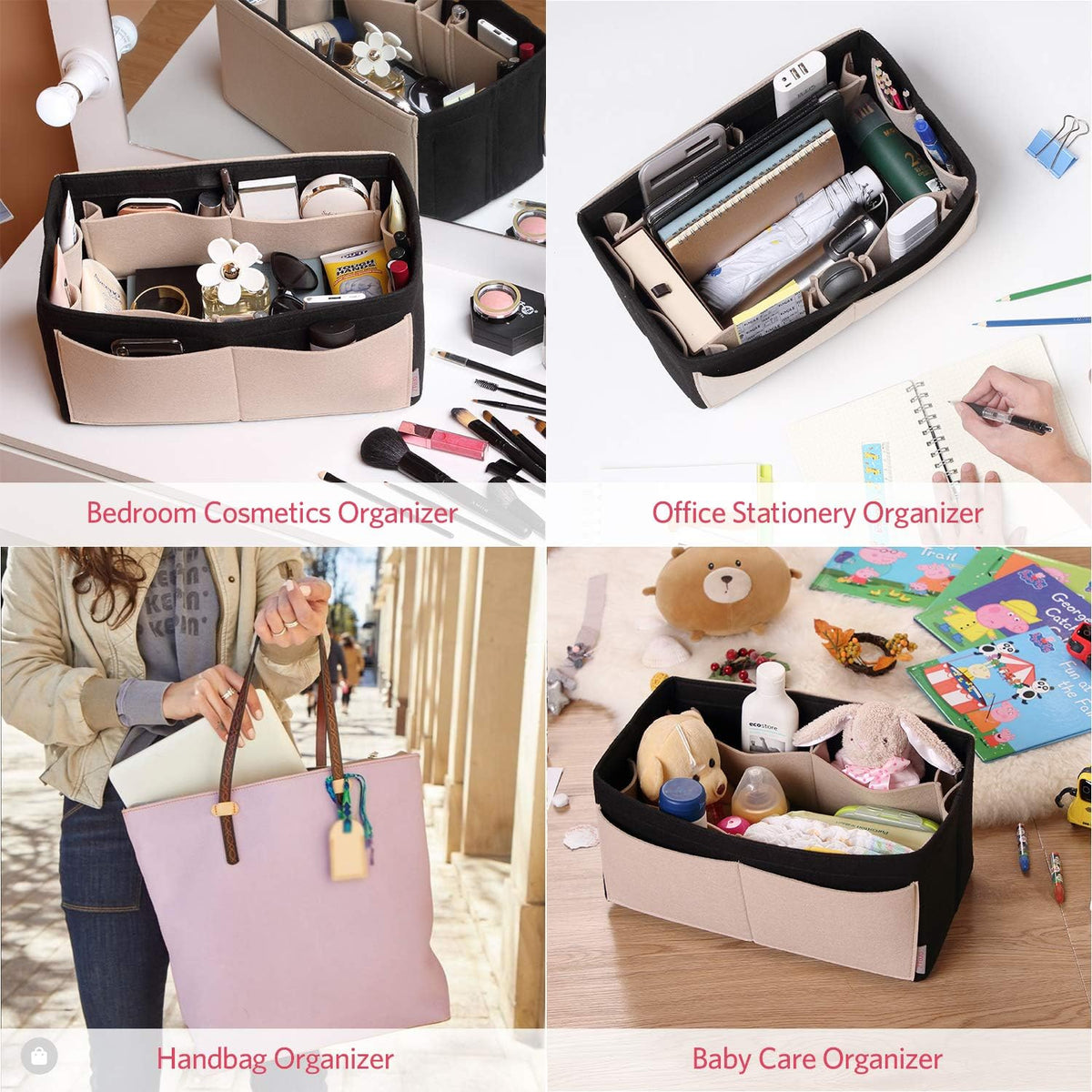Felt Purse Organizer, Multi Pocket Bag in Bag Organizer For Tote & Handbag Shaper, Speedy 30, Speedy 35 and Speedy 40