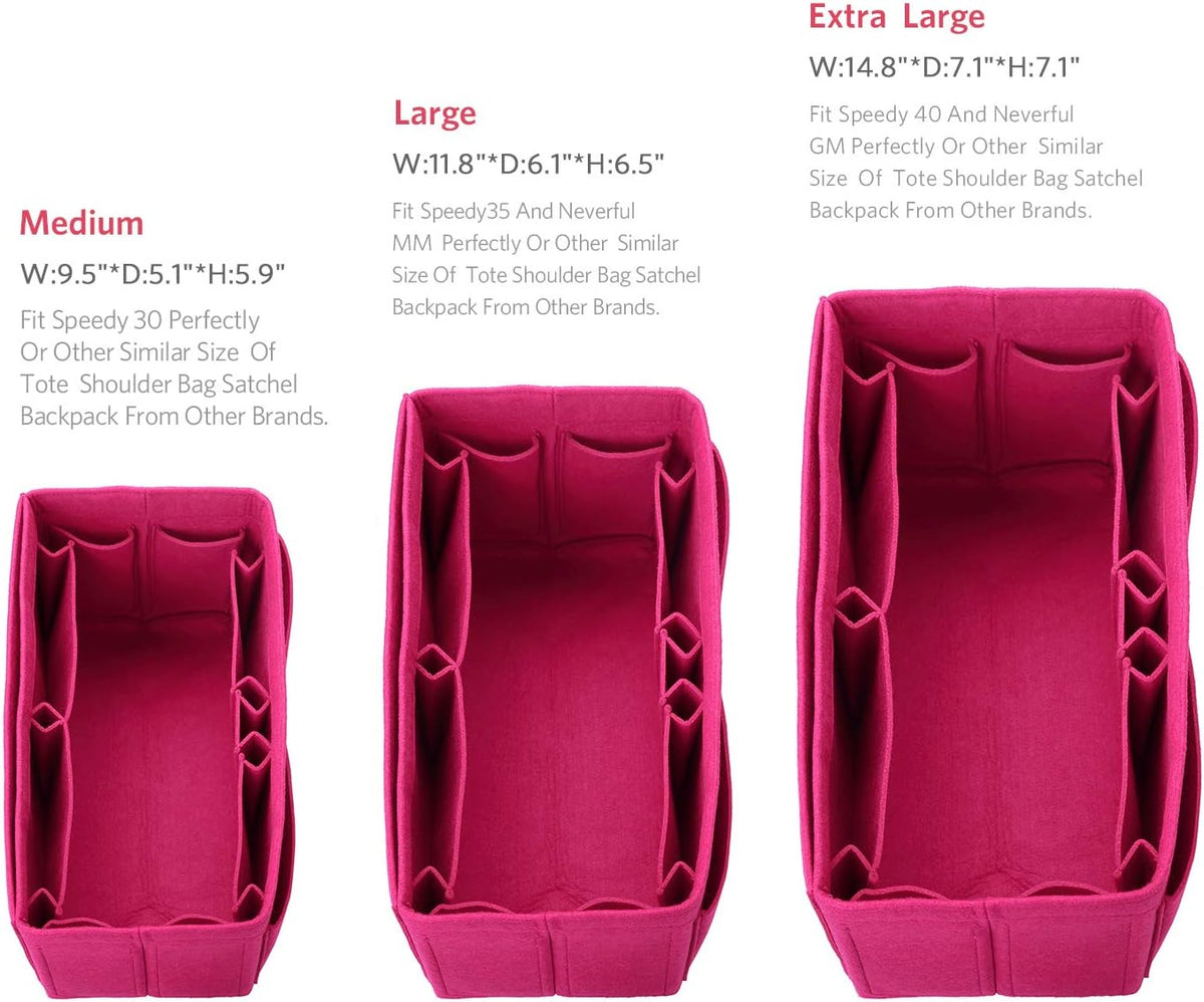 Felt Purse Organizer, Multi Pocket Bag in Bag Organizer For Tote & Handbag Shaper, Speedy 30, Speedy 35 and Speedy 40