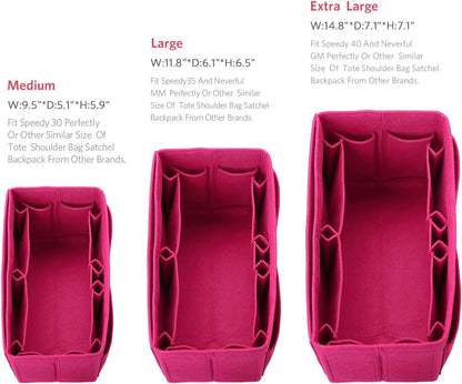 Felt Purse Organizer, Multi Pocket Bag in Bag Organizer For Tote & Handbag Shaper, Speedy 30, Speedy 35 and Speedy 40