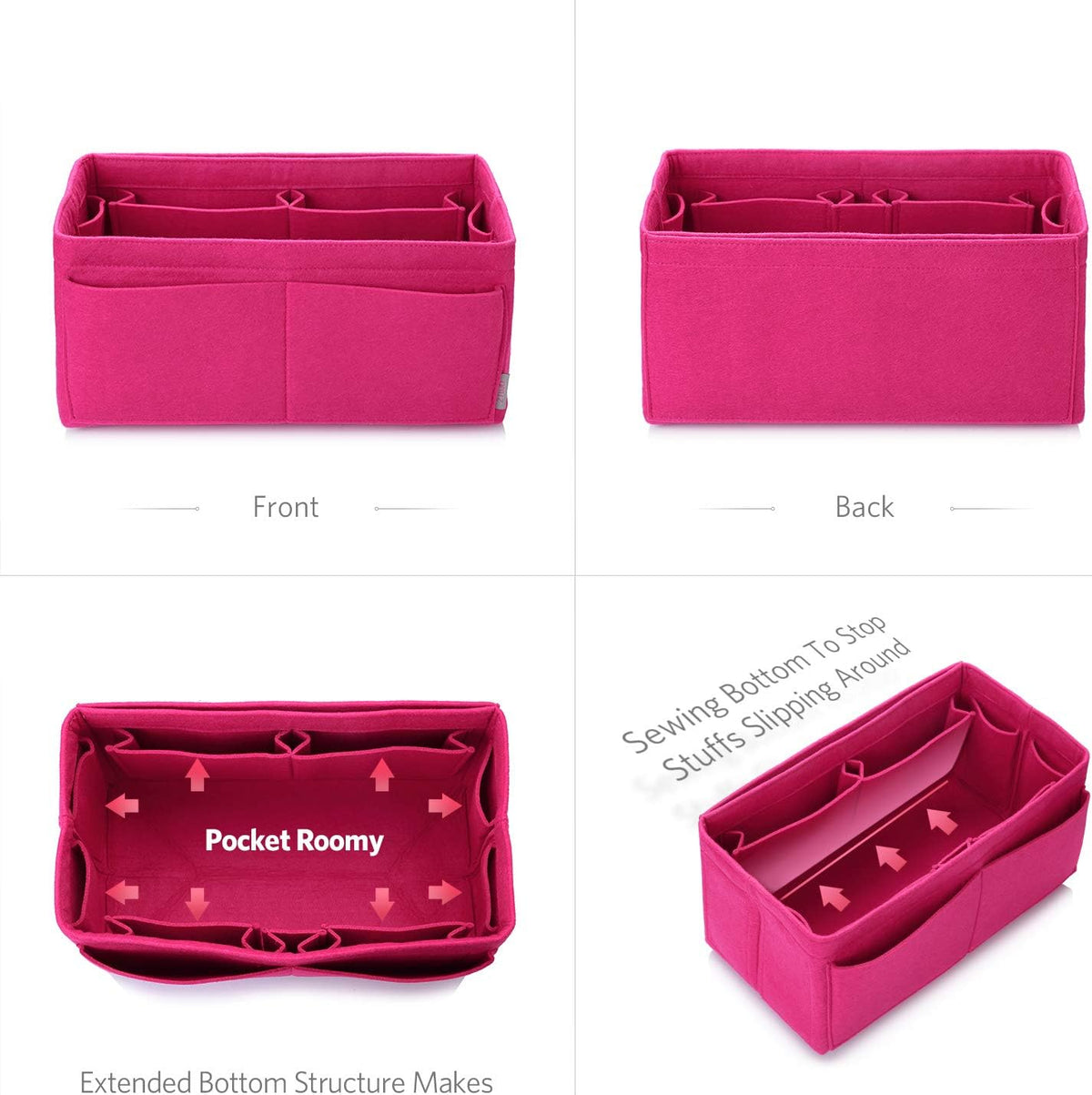 Felt Purse Organizer, Multi Pocket Bag in Bag Organizer For Tote & Handbag Shaper, Speedy 30, Speedy 35 and Speedy 40