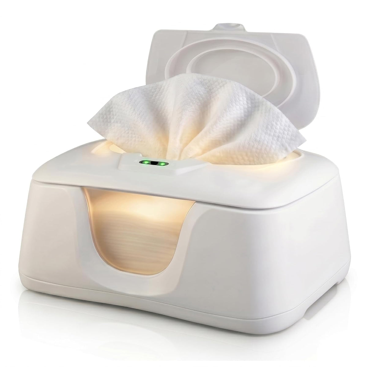 Wet Wipe Warmer | Dispenser for Baby, Make Up, Adult Care - Auto Off Lights for Nighttime Changes, Dual Heat for Comfort, Top Heating, Moisture Lock Silicone and Large Capacity- Amazon only