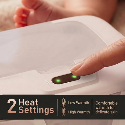 Wet Wipe Warmer | Dispenser for Baby, Make Up, Adult Care - Auto Off Lights for Nighttime Changes, Dual Heat for Comfort, Top Heating, Moisture Lock Silicone and Large Capacity- Amazon only
