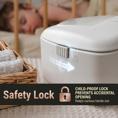 Wet Wipe Warmer | Dispenser for Baby, Make Up, Adult Care - Auto Off Lights for Nighttime Changes, Dual Heat for Comfort, Top Heating, Moisture Lock Silicone and Large Capacity- Amazon only