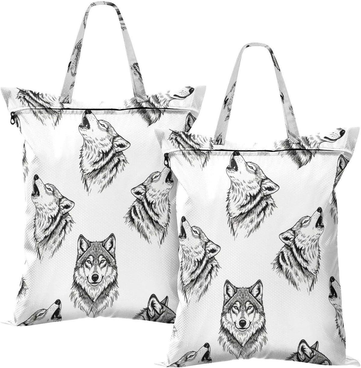 Wolves Waterproof Travel Laundry Bag Easy Care 2 Count