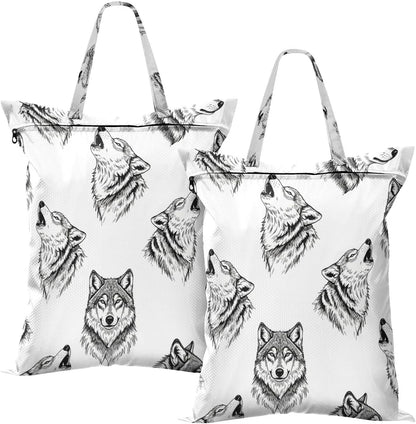 Wolves Waterproof Travel Laundry Bag Easy Care 2 Count