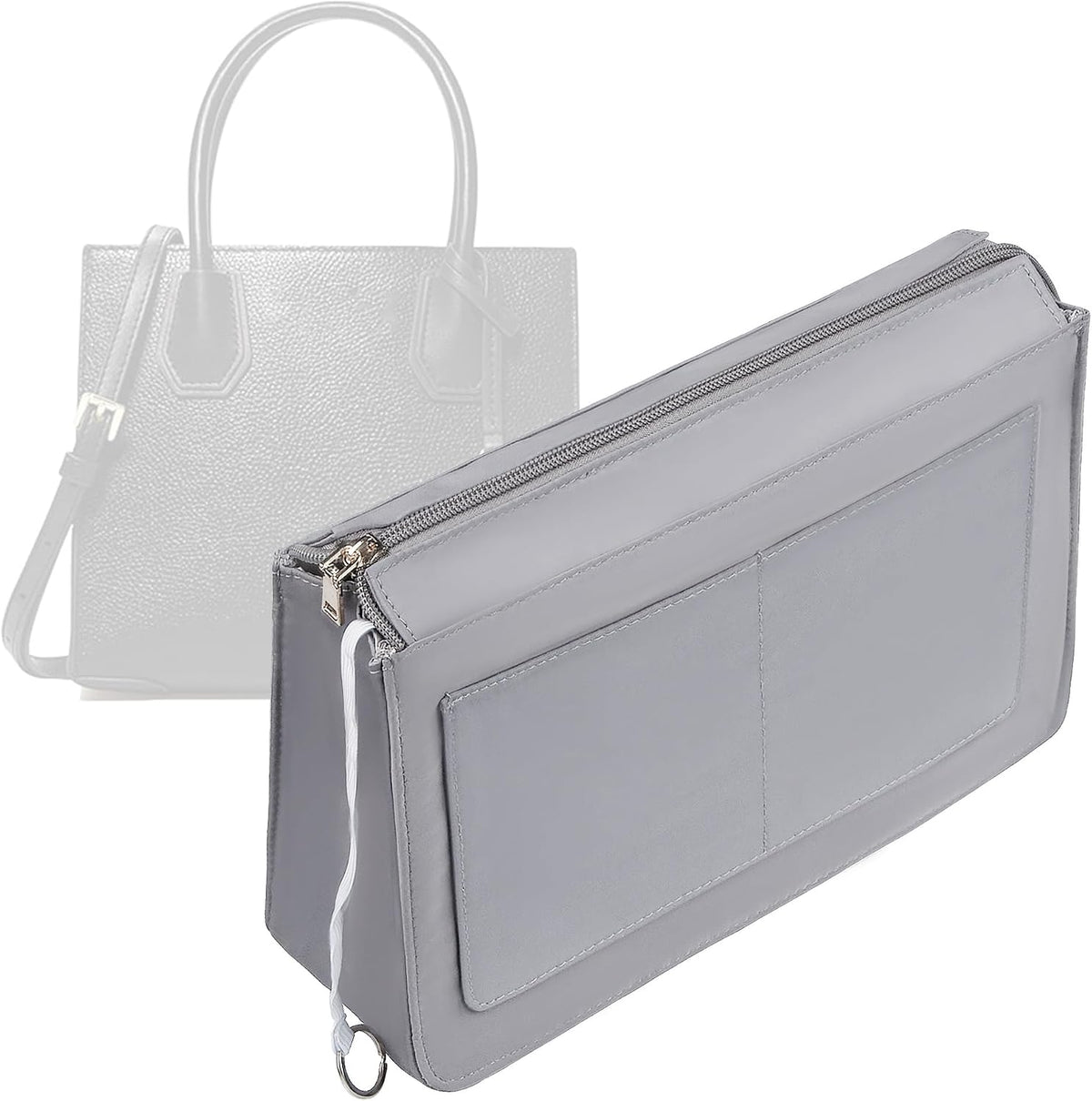 Purse Organizer Insert with Zipper for Women Hobo Handbags Shaper Insert 12 Pockets Bag Black Small