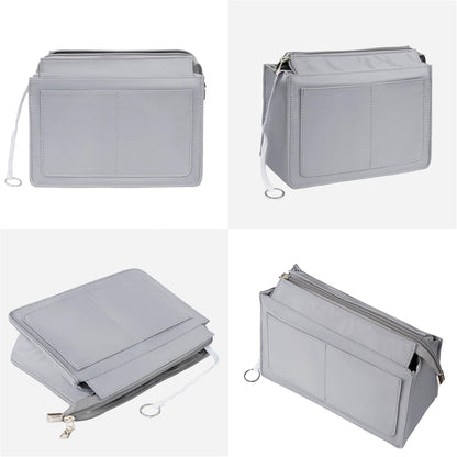 Purse Organizer Insert with Zipper for Women Hobo Handbags Shaper Insert 12 Pockets Bag Black Small