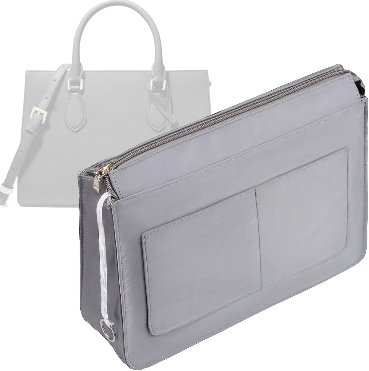Purse Organizer Insert with Zipper for Women Hobo Handbags Shaper Insert 12 Pockets Bag Black Small