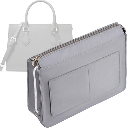 Purse Organizer Insert with Zipper for Women Hobo Handbags Shaper Insert 12 Pockets Bag Black Small