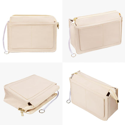 Purse Organizer Insert with Zipper for Women Hobo Handbags Shaper Insert 12 Pockets Bag Black Small