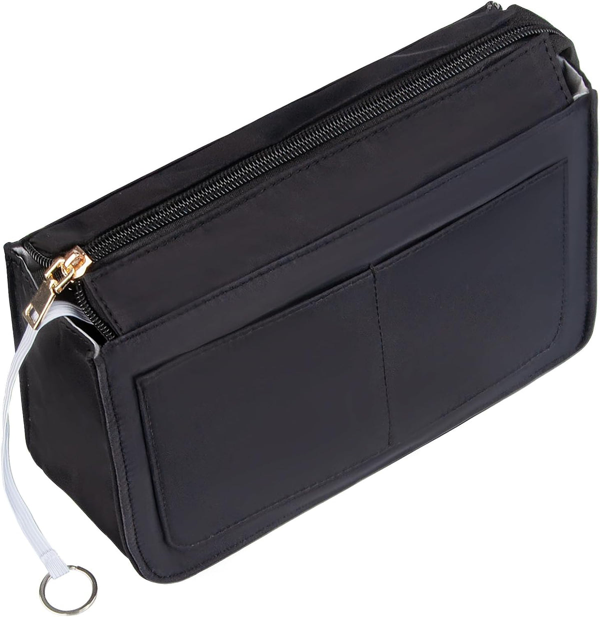 Purse Organizer Insert with Zipper for Women Hobo Handbags Shaper Insert 12 Pockets Bag Black Small